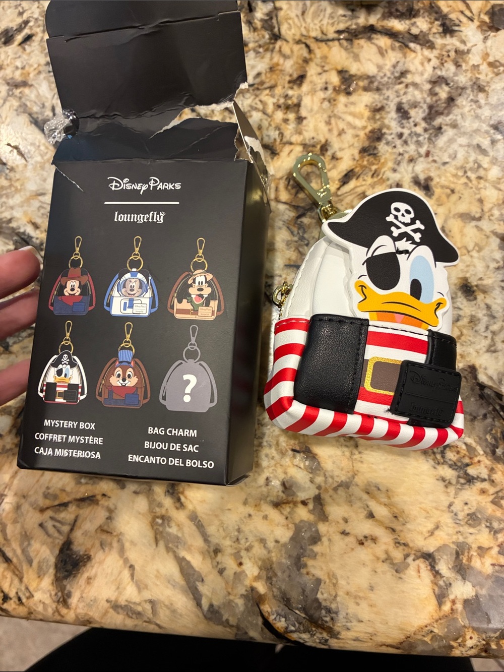 Disney loungefly mystery box Donald Duck Pirate Stripe Bag Charm